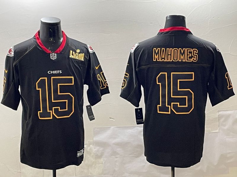 Men Kansas City Chiefs #15 Mahomes Black 2025 Nike Limited NFL Jersey style 2